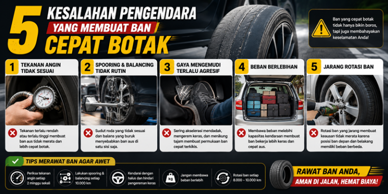5 Kesalahan Pengendara yang Membuat Ban Cepat Botak