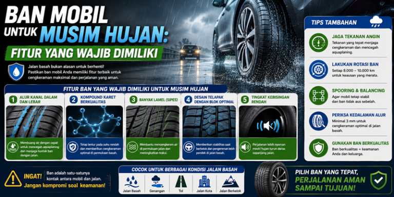 Ban Mobil untuk Musim Hujan Fitur yang Wajib Dimiliki