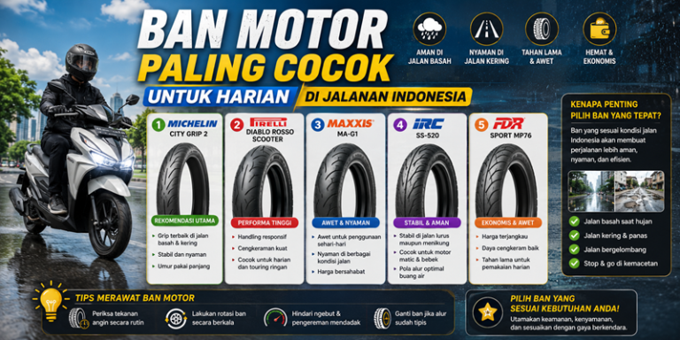 Ban Motor Paling Cocok untuk Harian di Jalanan Indonesia