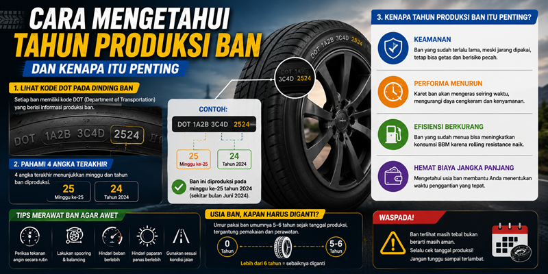 Cara Mengetahui Tahun Produksi Ban dan Kenapa Itu Penting