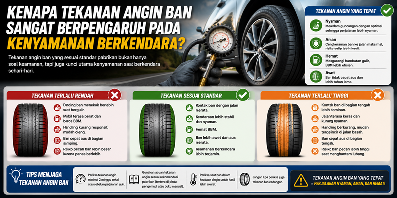 Kenapa Tekanan Angin Ban Sangat Berpengaruh pada Kenyamanan Berkendara