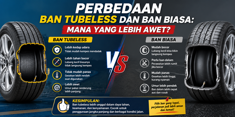 Perbedaan Ban Tubeless dan Ban Biasa Mana yang Lebih Awet