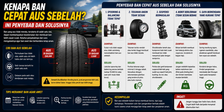 Kenapa Ban Cepat Aus Sebelah Ini Penyebab dan Solusinya