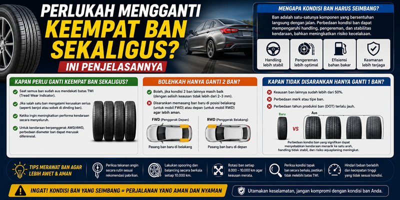 Perlukah Mengganti Keempat Ban Sekaligus Ini Penjelasannya