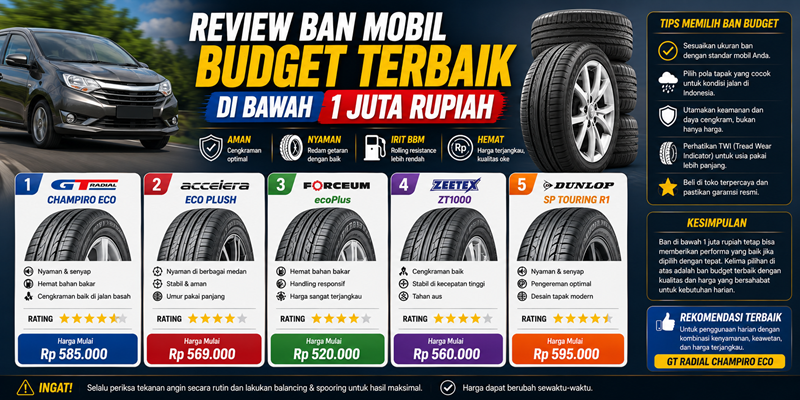 Review Ban Mobil Budget Terbaik di Bawah 1 Juta Rupiah