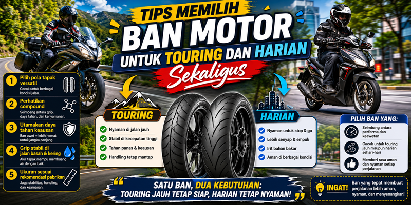 Tips Memilih Ban Motor untuk Touring dan Harian Sekaligus