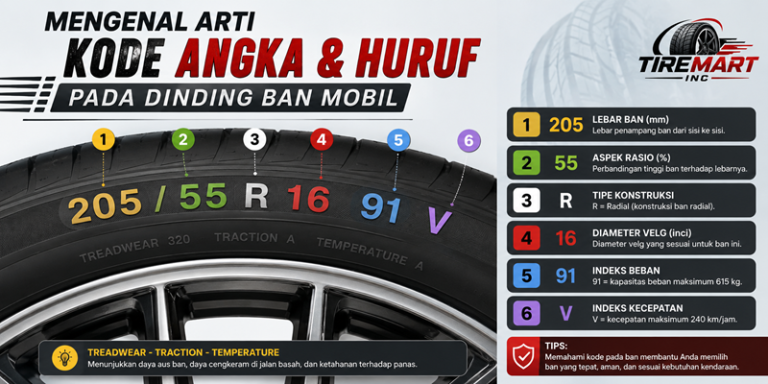 Mengenal Arti Kode Angka dan Huruf pada Dinding Ban Mobil